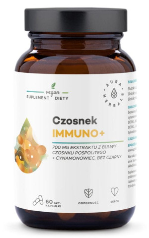 Czosnek Immuno + 60 kapsułek Aura Herbals