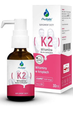 Witamina K2 (VitaMk7) w kroplach 25µg 30 ml Avitale