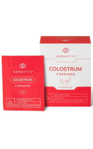 Genactiv Colostrum Bovinum z bananem (siara bydlęca 2h) 30 saszetek