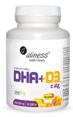 Aliness Omega DHA z Alg + D3 60 kaps