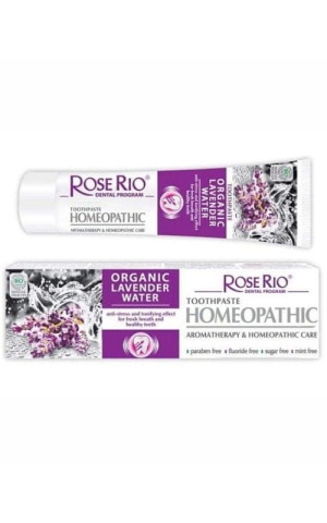 Pasta do zębów HOMEOPATYCZNA z organiczną wodą lawendową 65ml Rose Rio