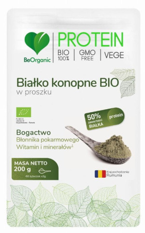 BeOrganic Białko konopne BIO w proszku 200g