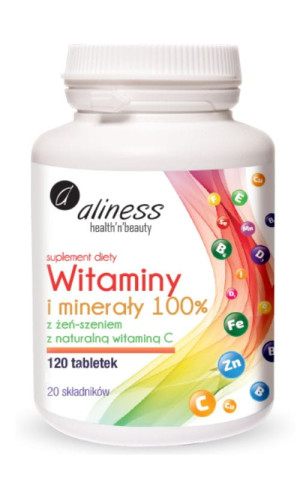 Aliness Witaminy minerały 100% i Żeń-szeń 120 tabl