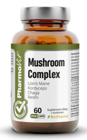 Pharmovit Clean Label Mushroom Complex (kompleks grzybów witalnych) 60 kapsułek