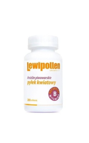 Lewipollen Pyłek pszczeli - drożdże piwowarskie z pyłkiem pszczelim, 200 tabl. Centuria