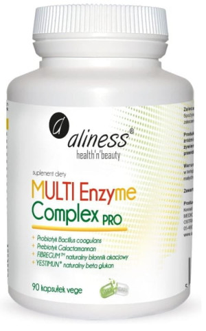 Aliness MULTI Enzyme Complex PRO Multi roślinne enzymy trawienne 90 kaps