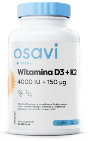 Osavi Witamina D3 4000IU + K2 150mcg - 120 kapsułek