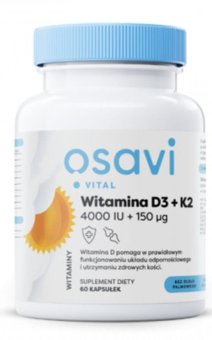 Osavi Witamina D3 4000IU + K2 150mcg - 60 kapsułek