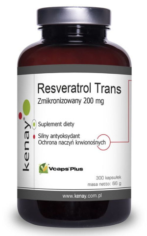 Kenay Resveratrol trans - zmikronizowany 200 mg (300 kapsułek)