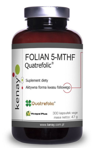 Kenay FOLIAN 5-MTHF (aktywny kwas foliowy) Quatrefolic (300 kaps.)