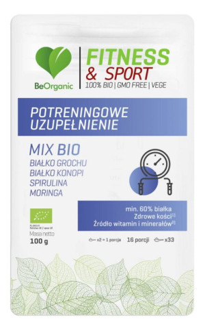 BeOrganic Potreningowe Uzupełnienie Fitness & Sport MIX Bio 100g