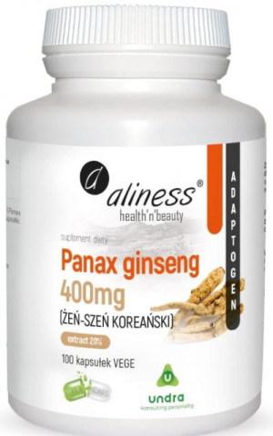 Aliness Żeń-szeń koreanski Panax ginseng 400mg 100 kaps