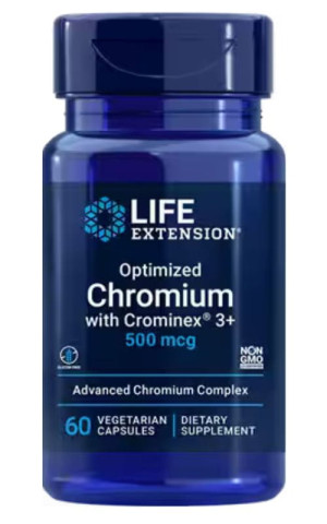 Stabilizowany Chrom Optimized Chromium with Crominex 3+ 500 mcg (60 kaps) Life Extension