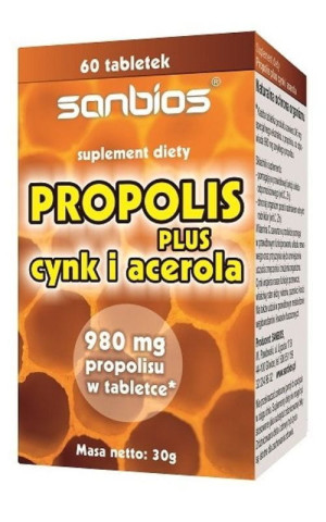 Propolis plus - cynk i acerola 60 tabletek SANBIOS