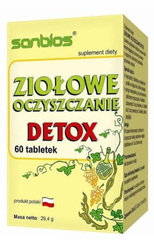 Ziołowe oczyszczanie DETOX 60 tabletek SANBIOS
