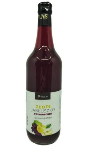 Żywy Ocet Jabłkowy Złote Jabłuszko z winogronem 700ml