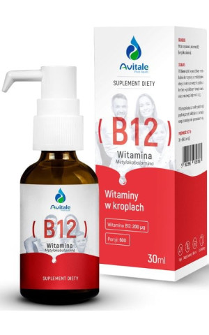 Witamina B12 w kroplach Metylokobalamina 200 µg 30 ml Avitale