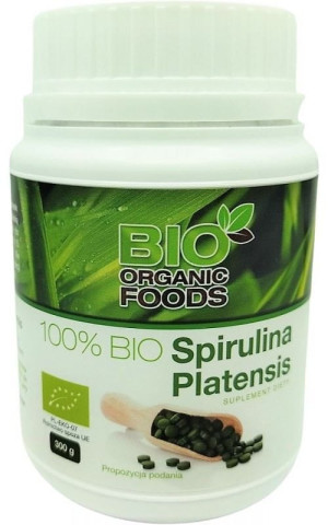 100% Bio Spirulina Platensis 300g w tabletkach Bio Organic Foods