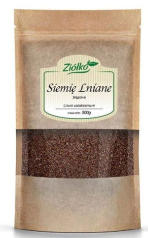 Siemię lniane brązowe ziarno 500g Ziółko