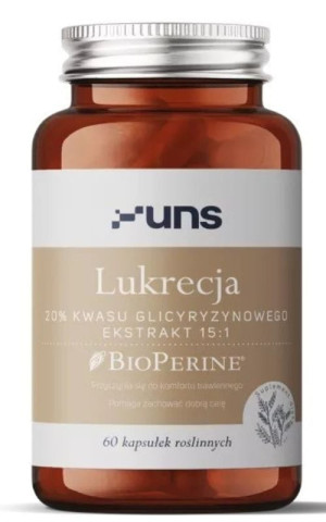 Lukrecja 60 kaps. - 20% kwasu glicyryzynowego UNS