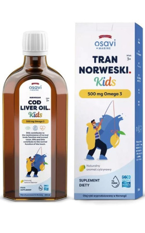 Osavi Tran Norweski 500 mg Kids Cytryna 250 ml