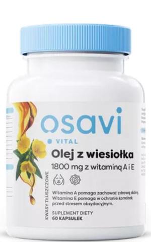 Olej z Wiesiołka z Witaminą A i E 60 kapsułek Osavi