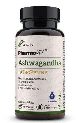Pharmovit Classic Ashwagandha + BioPerine 180 kaps