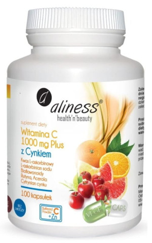 Aliness Witamina C 1000 mg z Cynkiem PLUS 100 VEGE kaps
