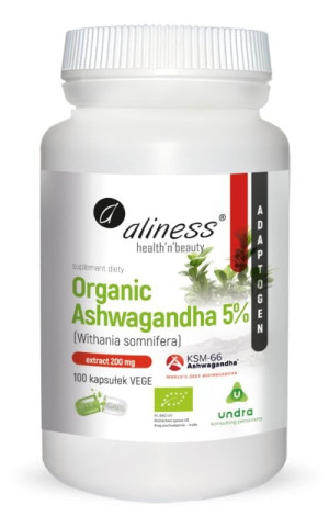 Aliness Organic Ashwagandha 5% 200 mg 100 kaps