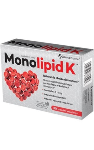 Monolipid K ekstrakt z czerwonych drożdży ryżu 30 kapsułek Xenico Pharma