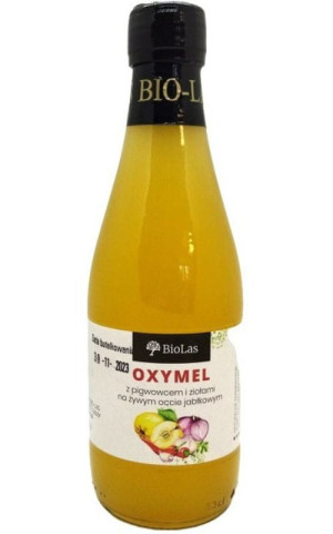 Oxymel 330ml z pigwowcem i ziołami na żywym occie jabłkowym