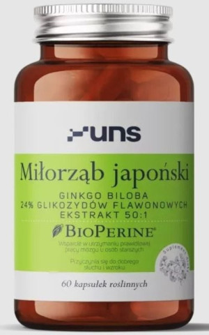 Miłorząb Japoński + Bioperine 60 kapsułek UNS