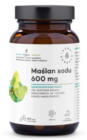 Maślan sodu 600 mg 90 kapsułek Aura Herbals