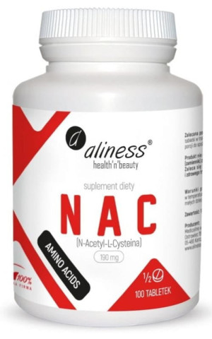 Aliness NAC N-Acetyl-L-Cysteine 190mg (1/2 tabletki)100 tabl
