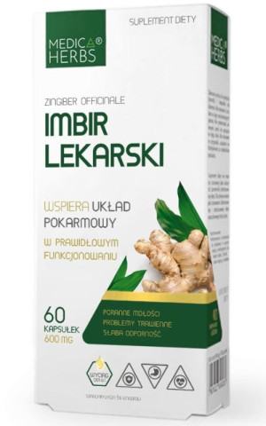 Imbir Lekarski 600mg 60 kapsułek Medica Herbs