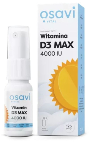 Osavi Witamina D3 MAX 4000 IU (125 porcji) w spray'u 12,5ml