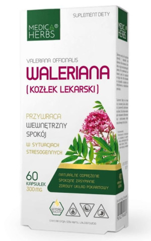 Waleriana (Kozłek Lekarski) 300mg, 60 kapsułek Medica Herbs