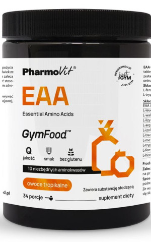 GymFood Pharmovit EAA Essential Amino Acides (owoce tropikalne) 375 g