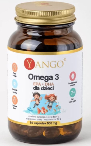 Yango Omega 3 dla dzieci EPA + DHA, 60 kapsułek