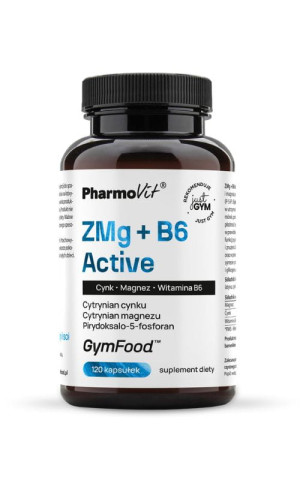 GymFood Pharmovit ZMg + B6 Active Magnez + cynk + B6, 120 kaps