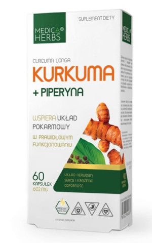 Kurkuma + Piperyna 60 kaps. Medica Herbs