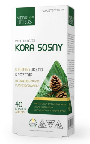 Kora Sosny 600mg (350mg OPC) 40 kapsułek Medica Herbs