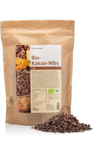 Bio kakao surowe 400 g - kruszone ziarno Sanct Bernhard