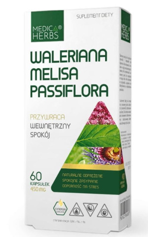 Waleriana Melisa Passiflora 60 kapsułek Medica Herbs
