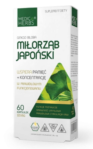 Miłorząb Japoński 120mg, 60 kaps. Medica Herbs