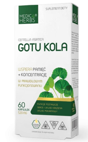 Gotu Kola 520 mg, 60 kapsułek Medica Herbs