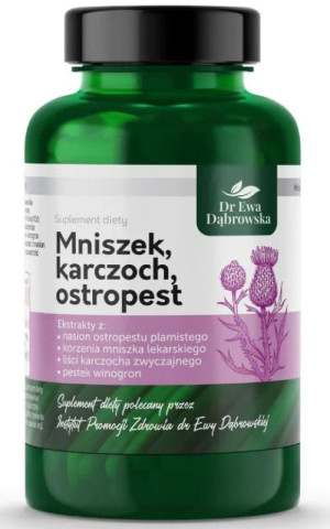 Mniszek, karczoch, ostropest 60 kapsułek Dr Ewa Dąbrowska