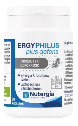 Nutergia Ergyphilus Plus Defens, mikrobiota naturalna odporność, 60 kapsułek