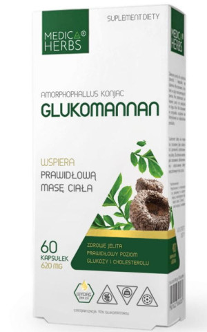 Glukomannan 620mg, 60 kapsułek Medica Herbs