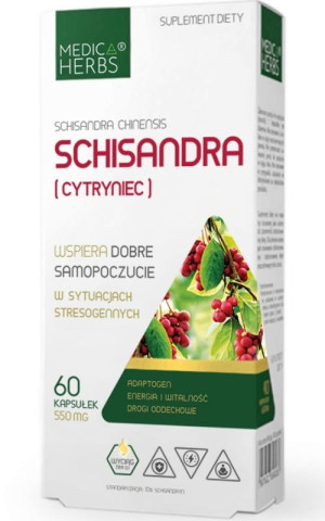 Schisandra (Cytryniec) 550mg, 60 kapsułek Medica Herbs